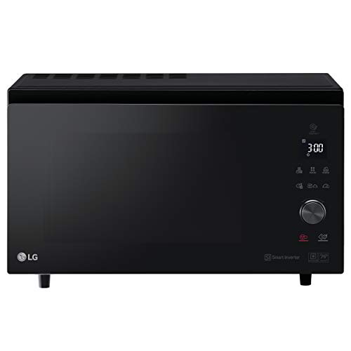 LG Kitchen, MJ3965BPS, Forno Microonde Smart Inverter Combinato Ventilato, 5 livelli di potenza, 39 Litri, Nero Fumè, 1350 W