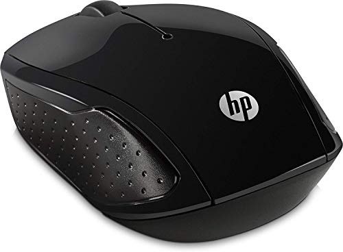 HP - PC 200 Mouse Wireless, Tecnologia LED Rosso, Laser fino a 1000 DPI, 3 Pulsanti, Rotella Scorrimento, Ricevitore USB Wireless 2.4 GHz Incluso, Design Pratico e Confortevole, Ambidestro, Nero