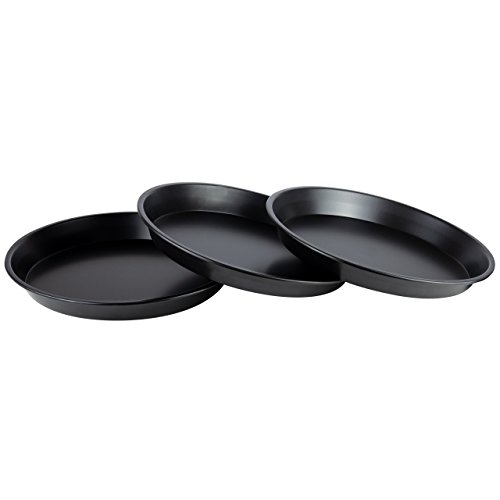 Grizzly Set 3 Teglie Rotonda per Pizza, Crostate, Quiche, Torte Salate – Stampo, Vassoio per Torta antiaderente - Ø 30 cm Set 3 teglie