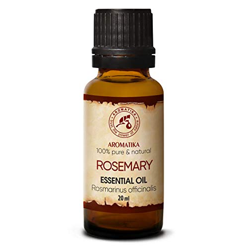 Olio Essenziale di Rosmarino 20ml - 100% Puro & Naturali - Rosmarinus Officinalis - Spagna - per Buon Umore - Freshen Rooms - Ideale per l'Aromaterapia - Massaggio - SPA - Rosemary Oil