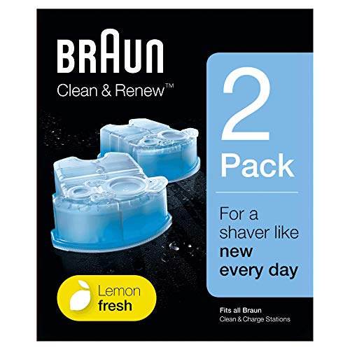 Braun Clean & Charge Cartucce di Ricarica per Rasoio da Barba Elettrico, Compatibili con tutte le Stazioni Braun SmartCare e Clean & Charge, 2 Confezioni