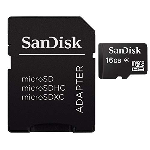 SanDisk Scheda di Memora MicroSDHC 16 GB Classe 4 con Adattatore SD