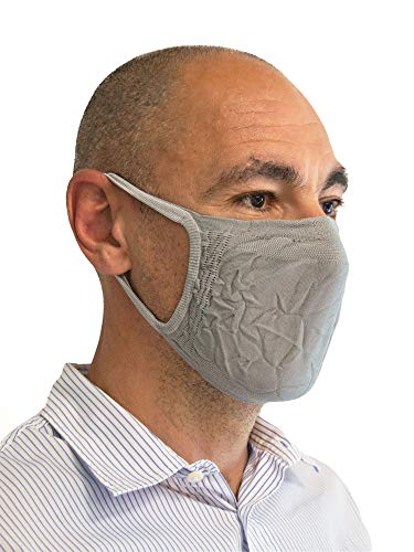 Relaxsan - SET 3 [silver] Fasce filtranti viso bocca naso lavabili riutilizzabili assorbenti tessuto batteriostatico