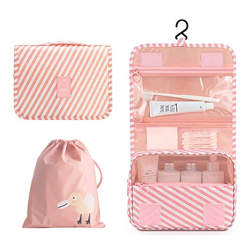 Orgawise beauty case borsa da viaggio borsa da toilette borsa cosmetica per donne e ragazze con impermeabile (inviare una borsa con coulisse gratis) (Rosa)