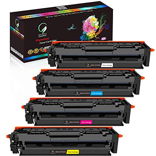 Gootior Compatible Toner Cartridge Replacement for HP 205A CF530A CF531A CF532A CF533A 4 Pack Toner cartridges for HP Color LaserJet Pro MFP M180 M181 M154A M154NW M181FW M180N