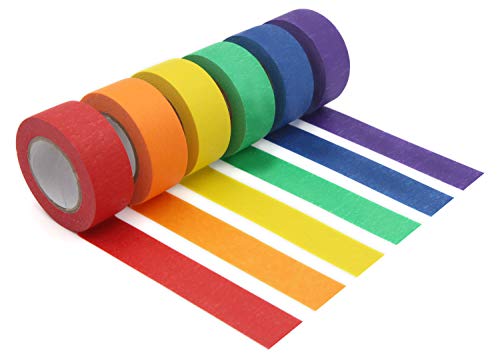Nastro adesivo coprente colorato da 2,5 cm, decorativo, per fai da te, artigianato, etichette, materiale artistico per bambini