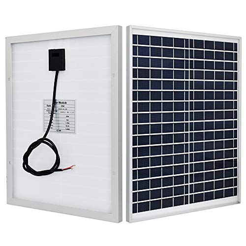 ECO-WORTHY Modulo Pannello solare policristallino da 25 Watt 12 Volt fuori rete caricatore di batteria per Caravan o Barca