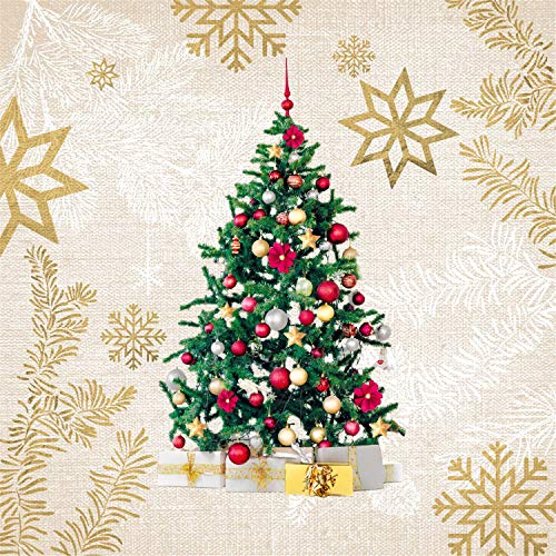 Tovaglioli di carta monouso, Elegante albero del Natale, 20 pezzi 3 strati - 33 x 33