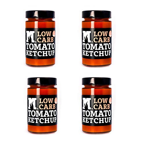 Low Carb Tomato Ketchup - Senza Aggiunta Di Zuccheri - 4 x 250 g - Prodotto Artigianale Italiano