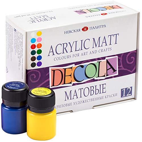 Decola Colori Acrilici Per Dipingere Effetto Opaco | Set Pittura Acrilica Da 12 X 20 millilitro | Creati in Russia Da Neva Palette