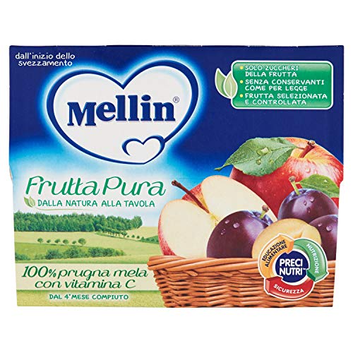 Mellin Frutta Pura Prugna Mela - 24 vasetti da 100 gr