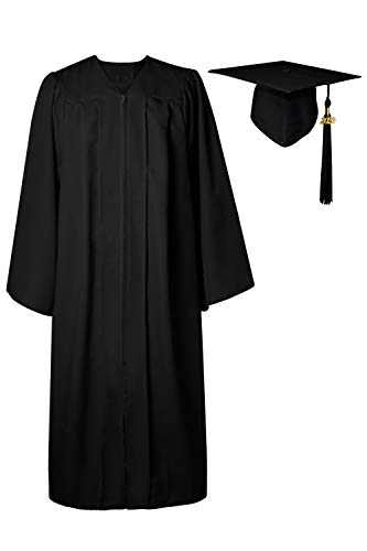 GraduatePro Toga Laurea con Cappello con Ciondolo 2020 Donna Uomo Costume Celebrazioni di università Scuola Superiore Dottorato Master Nero