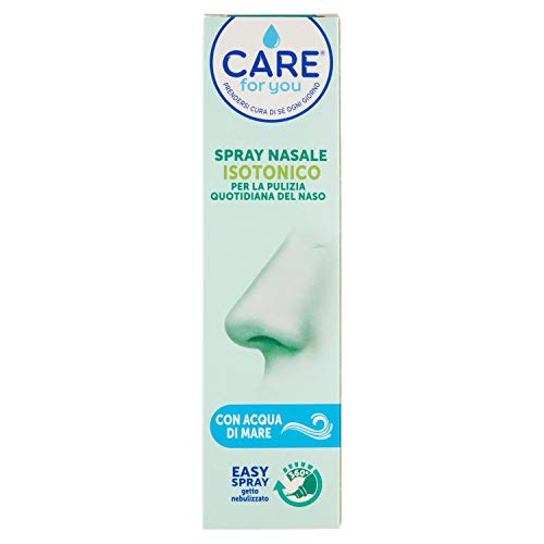 Care For You, Spray Nasale Isotonico, con Acqua di Mare Ricca di Oligoelementi, per la Pulizia Quotidiana del Naso, Formato 125ml