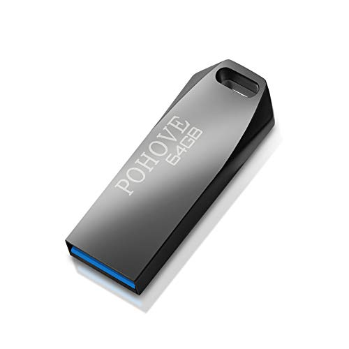 Chiavetta USB 64 GB 3.0, Mini Pennetta USB 64 GB USB 3.0 Pendrive 64 Giga Portatile USB Key 64gb per PC, Laptop, Auto ecc (Nero)