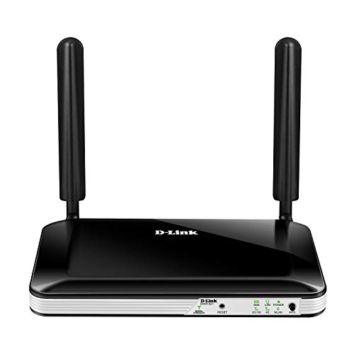 D-Link DWR-921 Router 4G LTE, Wireless N300, WiFi (802.11b, 802.11g, 802.11n), 4 Porte LAN Fast Ethernet, SIM Card Slot Integrato, 2 Antenne Esterne, Nero