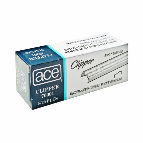 Ace Clipper Staples Scatola 5.000 graffe Box of 5,000 Staples Silver
