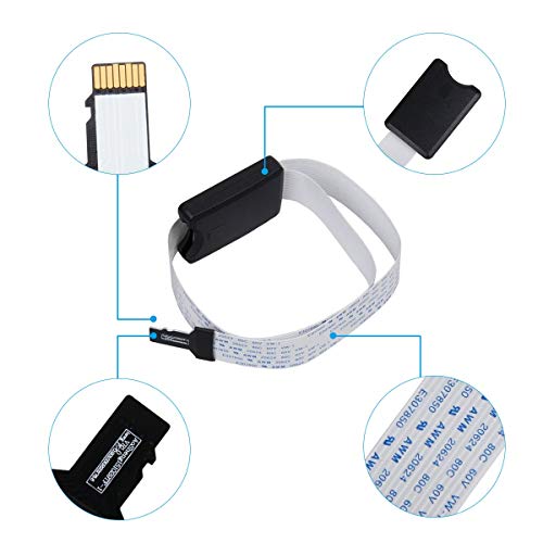 Elium Cable Extension Micro-SD (TF) Adattatore cavo flessibile Micro-SD Card 25 cm (9,85 pollici) Stampante 3D compatibile I GPS I Raspberry Pi