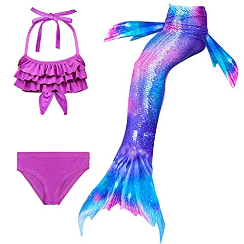 shepretty Coda di Sirena con Bikini per Bambina,DH22+WJF74,120