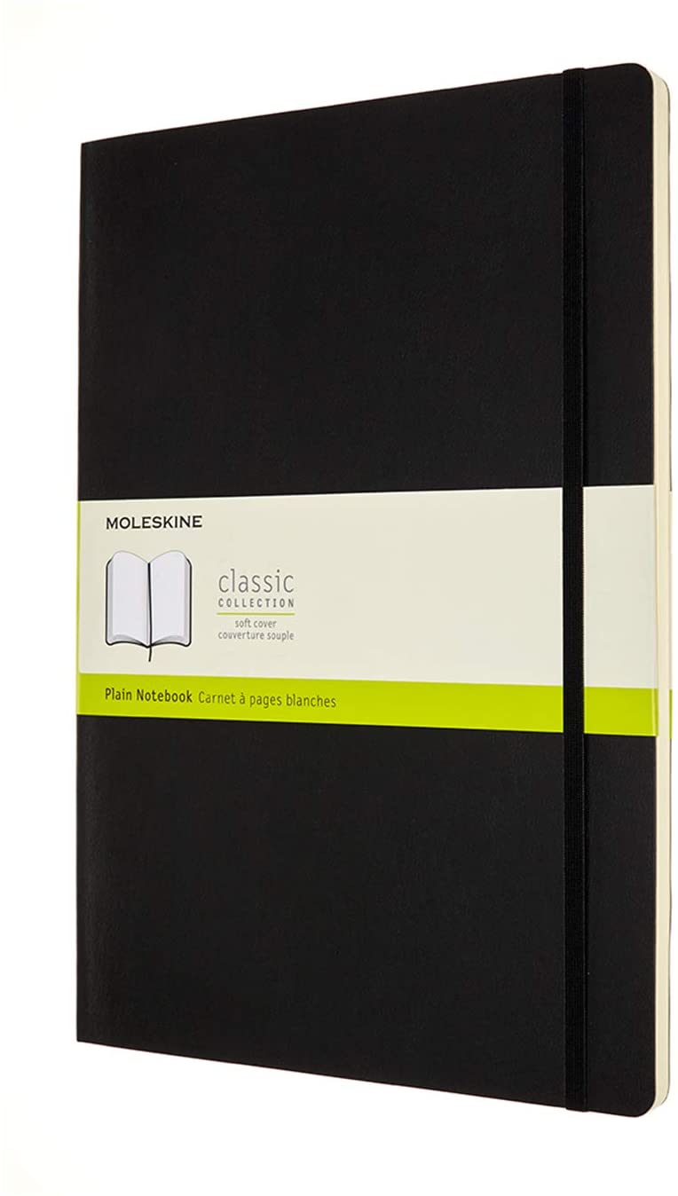 Moleskine Classic Notebook con Pagine Bianche, Taccuino con Copertina Morbida e Chiusura ad Elastico, Dimensione A4 21 x 29.7 cm, Nero, 192 Pagine