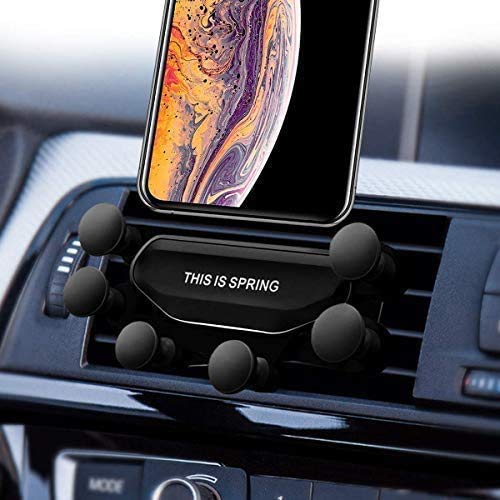 APSONAR 2019 Nuovo Auto-Grip Car Phone Mount, Universal Auto Air Vent Grip Gravity Car Phone Holder, Supporto Automatico Telescopico gravità Staffa Air Vent Mount(Black-005)