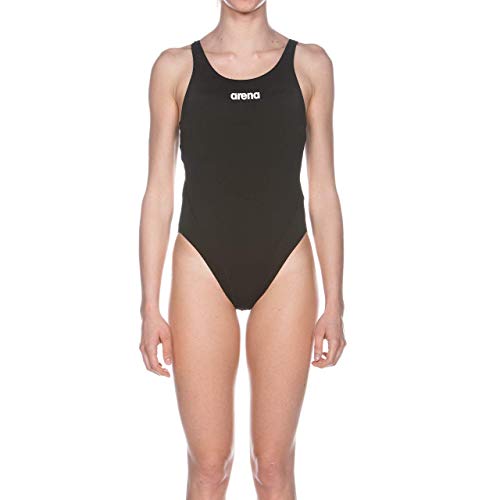 Arena W Solid Swim Tech High, Costume Sportivo Donna, Nero (Black/White), 40 IT