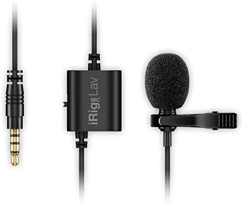 IK Multimedia iRig Mic Lav Microfono a Lavalier per iOS e Android, Nero/Antracite
