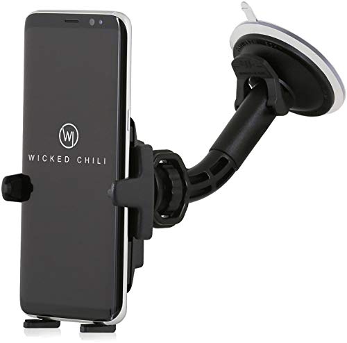 Wicked Chili Supporto per Telefono Samsung S8 / S7 / S7 Edge / S6 / S6 Edge / S5 / S4 / S3 / A3 2017 / A5 2017 / J5 Auto Staffa Porta Cellulare Universale (Made in Germany, Compatibile con Case) Nero