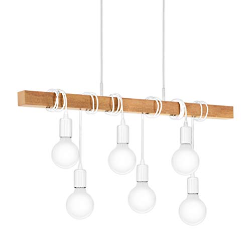 EGLO TOWNSHEND - Lampadario a sospensione in acciaio, 60 W, colore: bianco