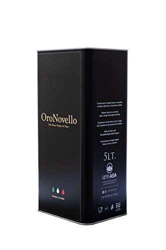 Le Fascine Oro Novello 2020 Olio Extravergine Di Oliva Appena Spremuto 100 % Italiano Estratto A Freddo In Latta Da 5 Litri 100% Prodotto Da Olive Provenzali (Peranzane)