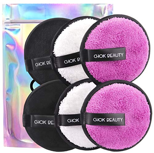 CHOK BEAUTY Reusable Makeup Remover Pads - 6 Pack - Eco Friendly - Super Soft Washable Fibre - ZERO Waste - Face & Eye Cleansing - Quality Guarantee - UK Brand (6 Large Pack)