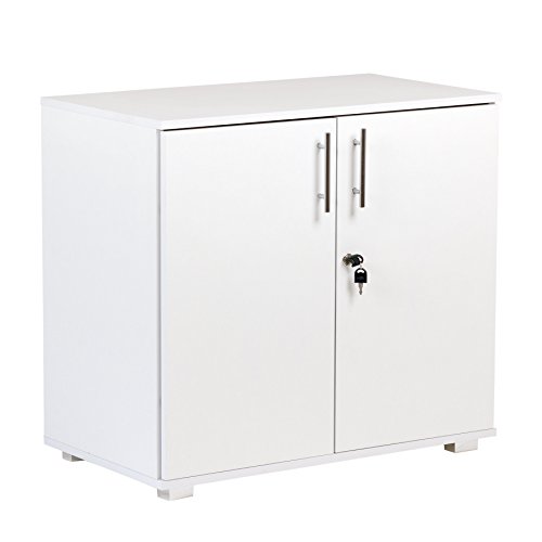 MMT Furniture Designs Ltd MMT-SD-IV07White Armadietto da Ufficio, Laminato di Legno Fabbricato, Bianco, 730mm tall