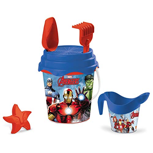 Mondo Toys - Avengers Bucket Set - Set mare Avengers - secchiello, paletta, rastrello, setaccio, formina, annaffiatoio INCLUSI -28431