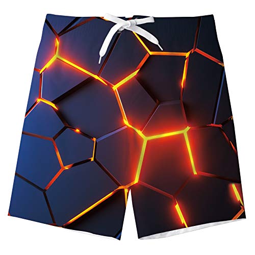 TUONROAD Costumi Bambino Ragazzi Mare 3D Stampato Bermuda da Bagno Asciugatura Rapida Costume Surf Pantaloncini 13-14 Anni