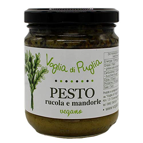 Voglia Di Puglia Pesto Di Rucola E Mandorle Vegano In Olio Extravergine D'oliva 190gr