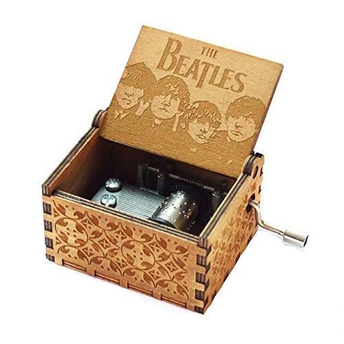 Evelure Carillon Beatles, scatole Musicali a manovella in Legno Intagliato Antico per Il Compleanno dei Bambini (A-Wood)