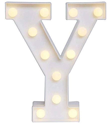 Yuna Lettere Luminose LED Lettere Decorative a LED Lettere dell'alfabeto Bianco (Y)