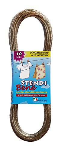 Parodi & Parodi, art. 355, Stendi Bene, corda stendibiancheria in acciaio, lunghezza 10 mt, spessore corda 2,4 mm, ricambio ideale per stendere il bucato, ultraresistente alle intemperie