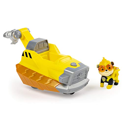 PAW PATROL Charged Up Rubble’s Vehicle with Lights And Sounds Mighty Pups ha Caricato Il Veicolo Deluxe di macerie con luci e Suoni, Multicolore, 6056874