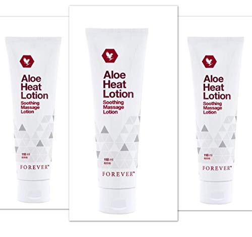 Forever Living Aloe Heat Lotion – Lozione riscaldante all’aloe per massaggi, 118 ml, 3 pezzi