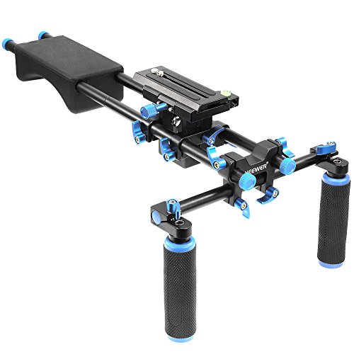 Neewer Film Maker Sistema Rig Portatile per Montaggio Fotocamera / Videocamera, Pad in Morbida Gomma e Impugnatura a Due Mani per Tutte le Videocamere DSLR e Videocamere DV