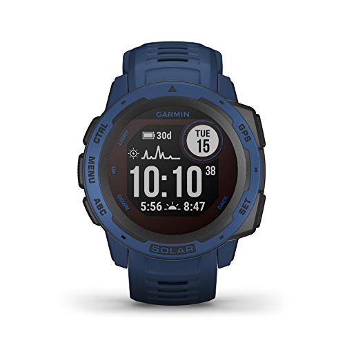 Garmin Instinct Solar, Tidal Blue - Smartwatch Gps Ultra-Resistente con Ricarica Solare, Cardio, Pulseox, App Multisport