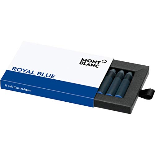Montblanc 105193 - Cartucce di inchiostro Royal Blue (blu royal) per penna stilografica – refill ink di alta qualità, 8 x confezione