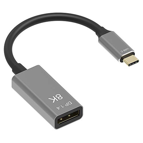 YIWENTEC - Cavo USB C a DisplayPort 1.4 8K da 8 K a 60 Hz 4 K a 144 Hz maschio a femmina, adattatore Thunderbolt 3 a DisplayPort 25 cm