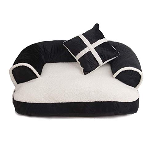 SGHH-UK Pet Supplies Pet Bed Sofa Cushion Completamente Rimovibile E Lavabile Letto for Cani Letto Princess, Misura 70-80cm (Color : Black, Size : 80x60cm)
