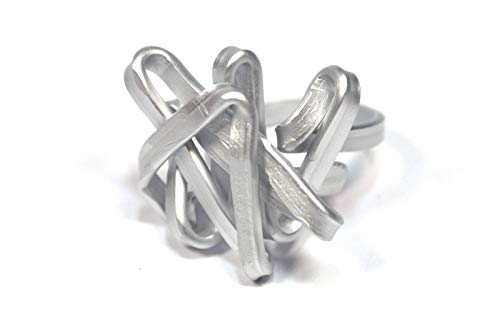 Anello artigianale,in alluminio anodizzato,pezzo unico!Modello Pulsar small Argento Opaco.