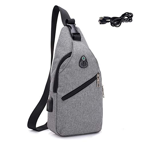 Moliwen Petto Borsa Crossbody Zaino Spalla Monospalla Impermeabile Marsupio Zainetto Piccolo Sling Bag Borsello a Tracolla con porta di ricarica USB per Uomo Donna Viaggio Trekking Camminare