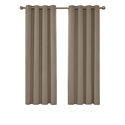 Deconovo Tende Camera da Letto Bambini Oscuranti Termiche Isolanti Moderne Tende a Pannello Coprente per Porta Finestra Interni 117x183 CM Cachi 2 Pannelli