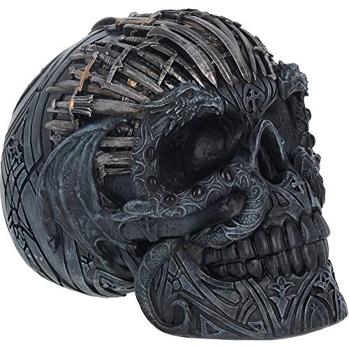 Nemesis Now Sword Skull - Statuetta in resina, 18,5 cm, colore: Nero