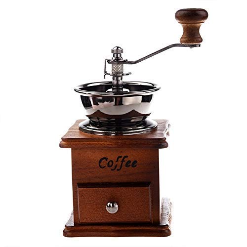 ZMHVOL Manuale Coffee Grinder Legno/Metallo Mano Mulino Spice Mill (Colori Wood) Coffee Grinder Manual Coffee Grinder ZDWN (Color : W02, Size : W02)