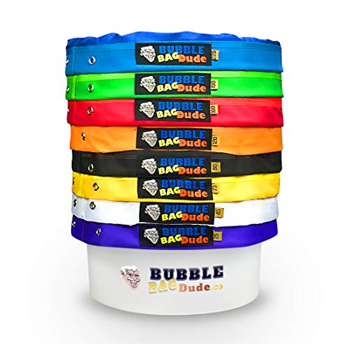 BubbleBagDude - Set di 8 sacchetti da 30 litri, per l’estrazione di ghiaccio a base di erbe, con retino per pressatura e custodia